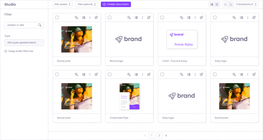 Creëer al je uitingen conform huisstijl in de Template Studio.